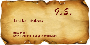 Iritz Sebes névjegykártya